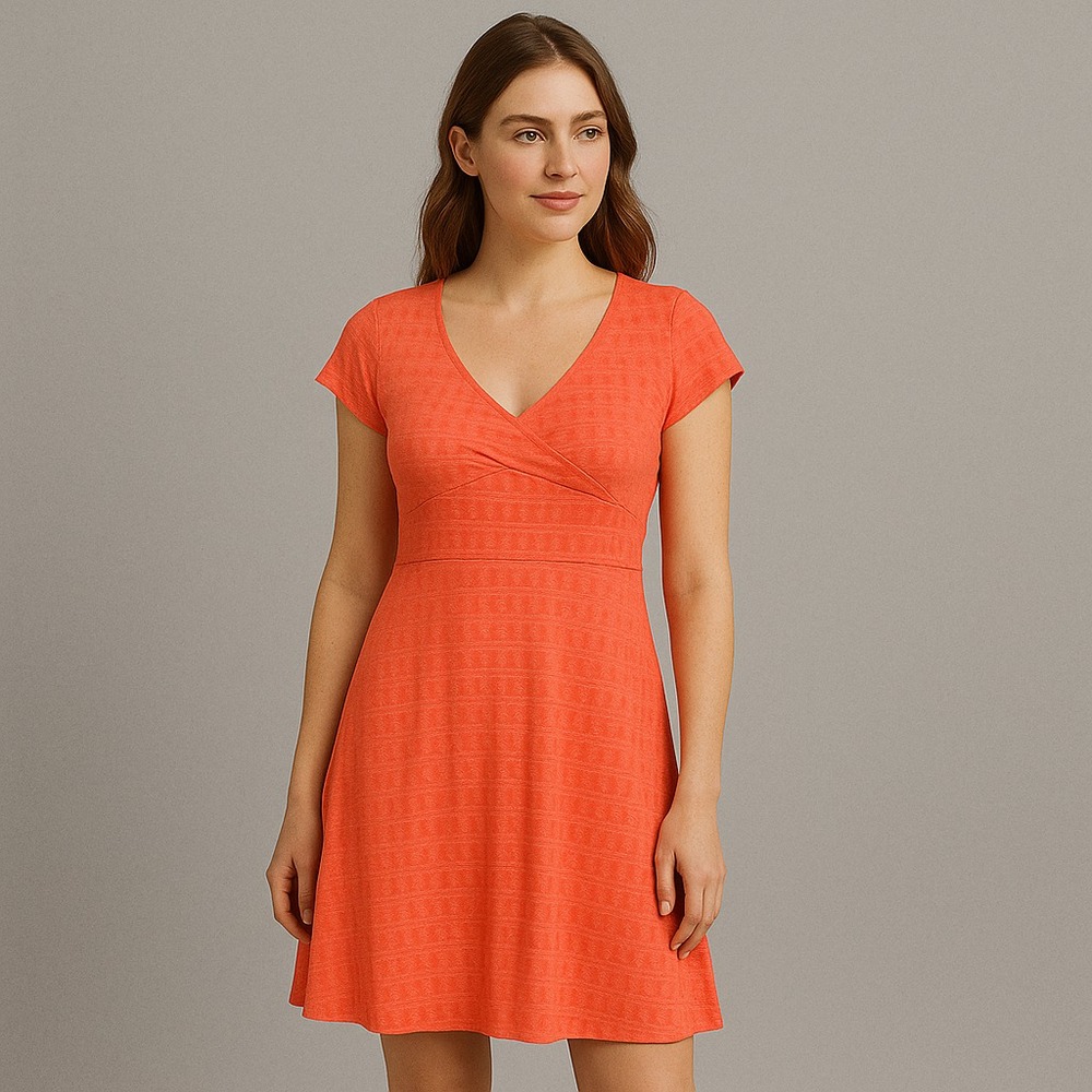 Toad&Co Dress Womens‎ M Coral Casual Essential Basic Organic Comfy Staple Summer